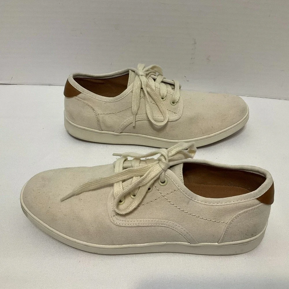 Steve Madden Fenta Men's Cream Lace Up Low‎ Top Fabric Upper Sneakers Size 7M